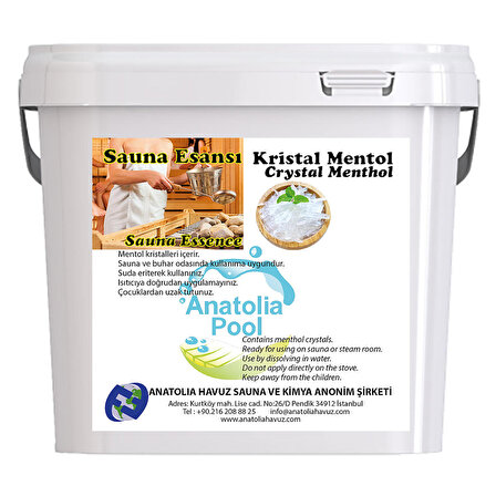 Anatolia Pool Sauna Buhar Esansı Kristal Mentol 5 Kg (Sauna Essence Menthol Crystal)
