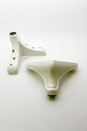 Şebboy Plastik Lükens Koltuk & Mobilya Ayağı 12cm. Beyaz (4 Adet)