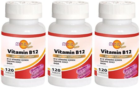 Meka Nutrition Vitamin B12 Vitamini 1000 Mcg 3x120 Tablet