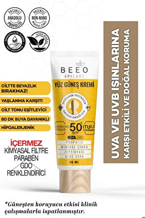 Beeo Propolisli Yüz Güneş Kremi 50 SPF 40 ml