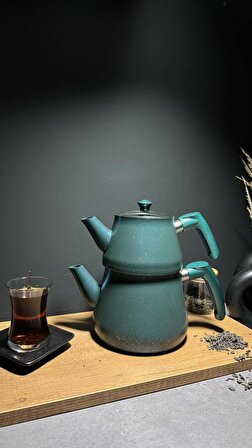Granit Çaydanlık Takımı Bakalit Kulplu