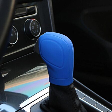 Seat Arona Dsg Silikon Vites Topuzu Kılıfı Mavi R Logo SCLR