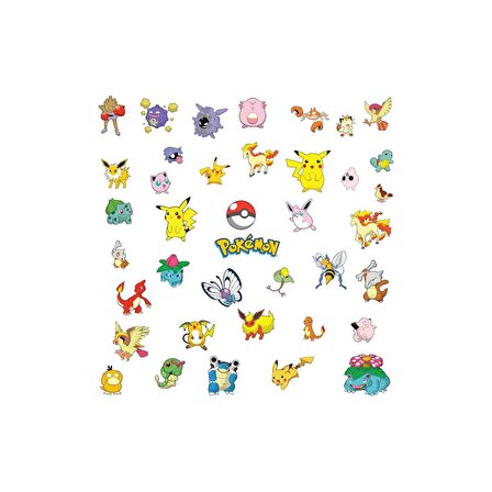 Pokemon Sticker Set - 40 Adet Sticker