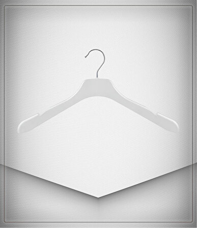 38 Cm Beyaz Trençkot Ceket Elbise Askısı SD Serisi Tam Dolgulu 10 Adet