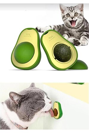 Senbeen - Sevimli Yapışkanlı Kedi Çimi Avokado Catnip 360 Derece Dönen Kedi Nanesi Oyuncağı