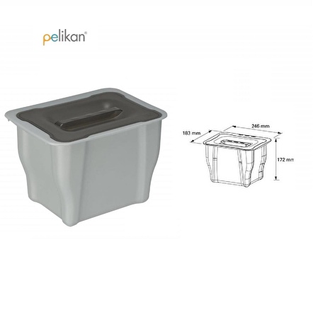 PELİKAN ÇOK AMAÇLI 5LT METALİK GRİ RENK ÇÖP KOVASI 31115