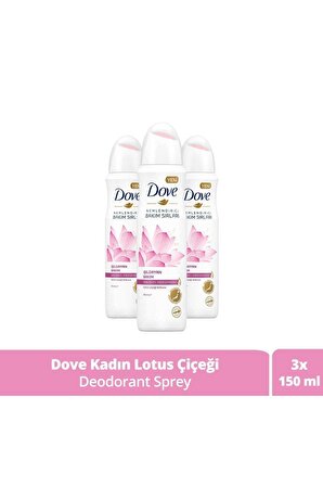 Dove Kadın Işıldayan Bakım Deodorant Lotus Çiçeği 150 ML - 3'lü Avantaj Paketi