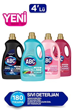 ABC Renkliler - Siyahlar İçin Sıvı Deterjan 4x2.7 lt 