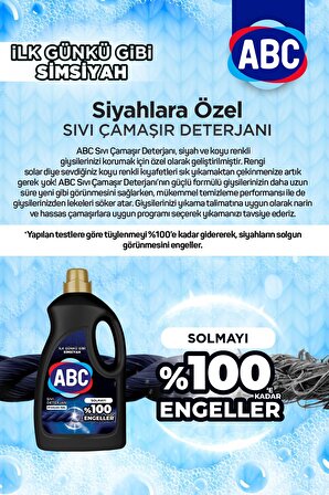 ABC Renkliler - Siyahlar İçin Sıvı Deterjan 4x2.7 lt 
