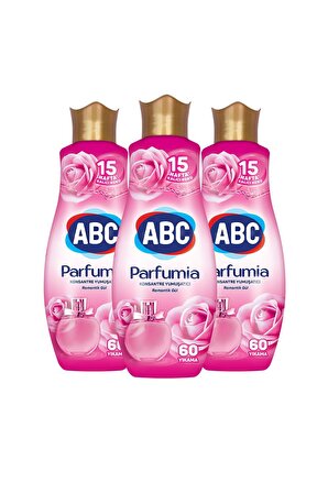 ABC Parfumia Romantik Gül Beyazlar ve Renkliler İçin Konsantre Yumuşatıcı 3 x 1440 ml 180 Yıkama