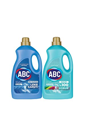 ABC Leke Karşıtı & %100 Korur Renkliler için Sıvı Deterjan 90 Yıkama 2x2.75 lt