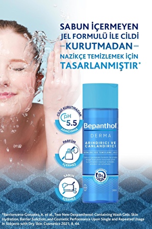 Bepanthol Derma Arındırıcı Canlandırıcı Yüz Temizleme Jeli 200 ml 2'li Paket + Kadife Çanta Hediye