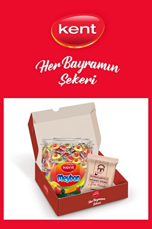 Kent Meybon Mini Meyveli Kavanoz Karışık Bayram Şekeri - Türk Kahvesi Hediyeli