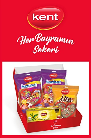 Kent Assortment & Missbonbon Sütlü Bayram Şekeri 3'lü - Lipton Demlik Poşet Çay Hediyeli Paket 1