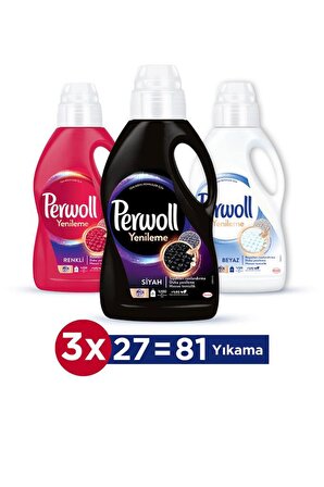 Perwoll Renk Koruma Beyazlar - Renkliler - Siyahlar için Sıvı Deterjan 1.5 lt - 1.5 lt - 1.5 lt