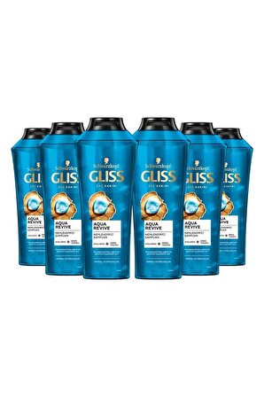 Gliss Aqua Revive Hyaluron ve Deniz Yosunu içeren Nemlendirici Şampuan 500 ml x 6 Adet