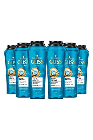 Gliss Aqua Revive Hyaluron ve Deniz Yosunu içeren Nemlendirici Şampuan 400 ml x 6 Adet