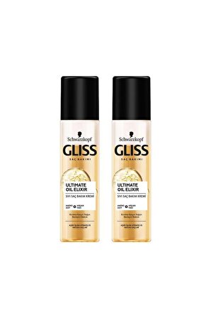 Gliss Ultimate Oil Elixir Besleyici Durulanmayan Sıvı Saç Kremi 200 ml  x 2 Adet