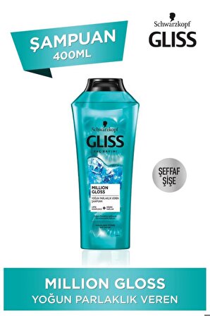 Gliss Million Gloss Yoğun Parlaklık Veren Şampuan 400 ml 3'lü
