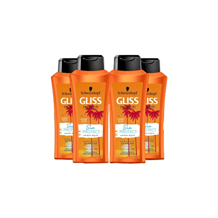 Gliss Sun Protect Yıpranmış Saçlar İçin Güneş Koruyucu Kayısı Yağlı Şampuan 4x525 ml