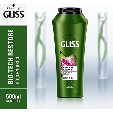 Gliss Bio-Tech Yıpranmış Saçlar İçin Güçlendirici Gül Sulu Şampuan 4x500 ml