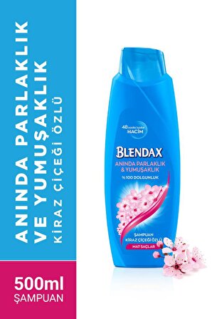 Blendax Anında Parlaklık ve Yumuşaklık Kiraz Çiçeği Özlü Şampuan 500 ml X 4 Adet