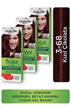 Palette Kalıcı Doğal Renkler Saç Boyası 3-68 Kızıl Çikolata X 3 Adet