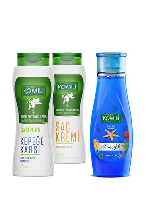 Kepeğe Karşı Etkili Şampuan & Saç Kremi + Duş Jeli Set - 3 X 500 ml