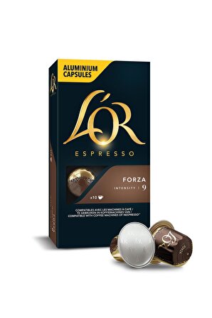 L'OR - Forza - Intensity 9 - Nespresso Uyumlu Kapsül Kahve Fırsat Paketi 10 x 10 Paket (100 Adet)
