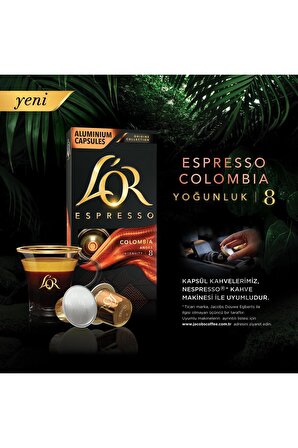 L'OR Espresso Origin Colombia Kapsül Kahve 10 x 10 Paket ( 100 Adet )