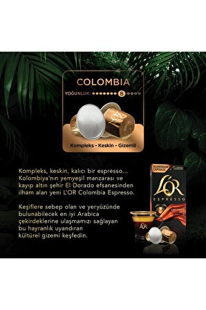 L'OR Espresso Origin Colombia Kapsül Kahve 10 x 10 Paket ( 100 Adet )