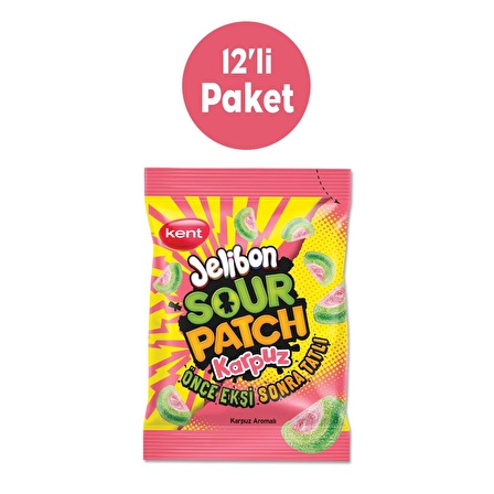 Sour Patch Karpuz Aromalı Şekerleme 80 Gr - 12'li Paket