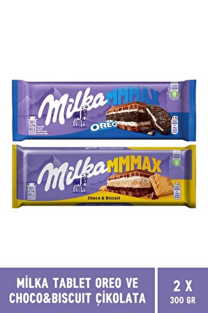 Milka Oreo ve Choco & Biscuit Tablet Çikolata 300 gr MMMAX - 2 Adet 