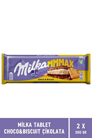 Milka Choco & Biscuit Tablet Çikolata 300 gr MMMAX - 2 Adet 