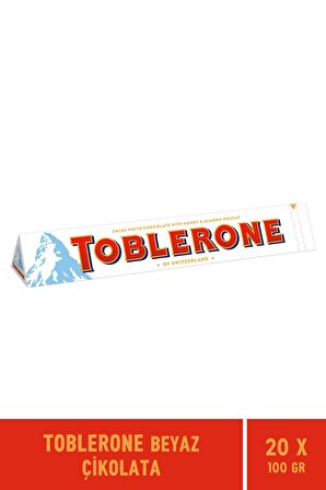 Toblerone White Beyaz Çikolata 100 gr - 20 Adet 