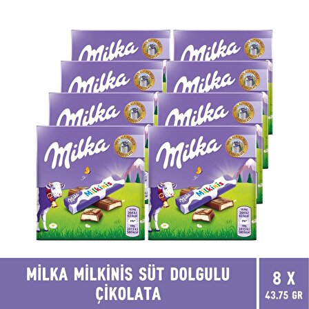 Milka Milkinis Süt Dolgulu Çikolata 43.75 gr - 8 Adet