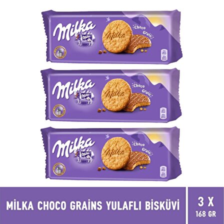 Milka Choco Grains Yulaflı Bisküvi 168 gr - 3 Adet