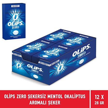 Olips Zero Şekersiz Mentol Okaliptus Aromalı Şeker 28 gr - 12 Adet