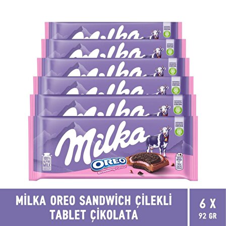 Milka Oreo Sandwich Çilekli Tablet Çikolata 92 gr - 6 Adet