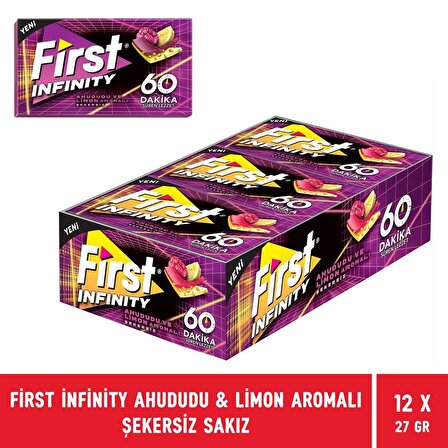 First Infinity 60 Dakika Ahududu & Limon Aromalı Şekersiz Sakız - 12 Adet