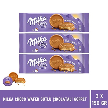 Milka Choco Wafer Sütlü Çikolata Kaplamalı Gofret 150 gr - 3 Adet