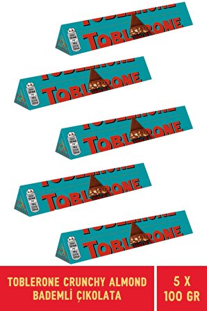 Toblerone Crunchy Almond Bademli Tablet Çikolata 100 gr - 6 Adet