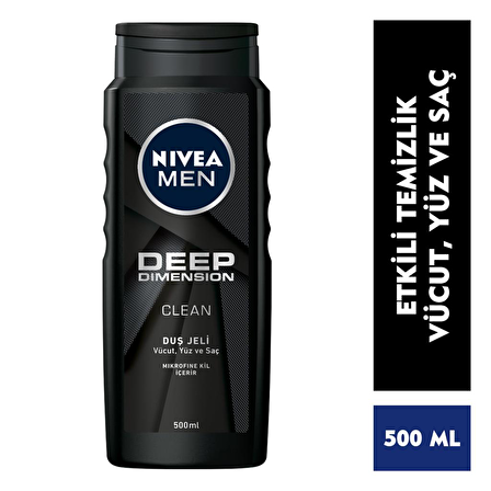 Nivea Deep Dimension Ferahlatıcı Tüm Ciltler İçin Kalıcı Kokulu Duş Jeli 50 ml + Banyo Lifi
