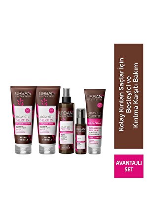 Urban Care Argan Oil & Keratin Şampuan-Krem-SSK-7/24-Serum 5'li Set