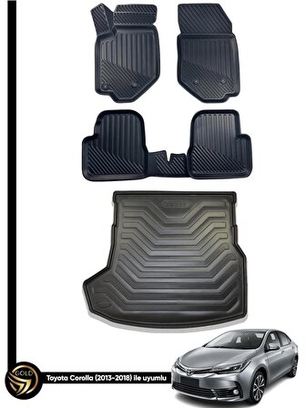 Toyota Corolla 3D Havuzlu Paspas Sedan 2013-2018 + Bagaj Havuzu Ikili Set