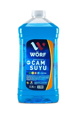 Wörf Kışlık Oto Bakım Seti - Mavi Antifiriz 3 LT+Buz Çözücü Sprey 500 ML+ Buğu Önleyici + Cam Suyu 2,5 LT + Pratik Buz Kazıyıcı + Çekçek 20 CM