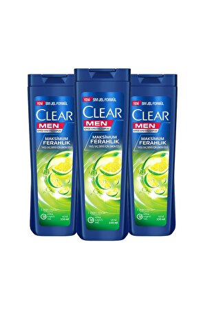 Clear Men Kepeğe Karşı Etkili Şampuan Maksimum Ferahlık Yağlı Saç Derisi Için Limon 350 Ml X3 Adet