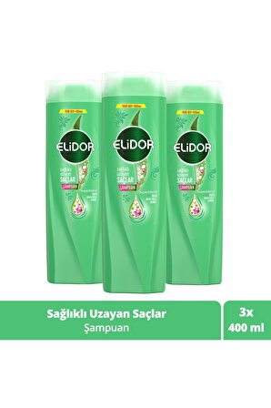 Elidor Superblend Saç Bakım Şampuanı Sağlıklı Uzayan Saçlar Biotin Argan Yağı Arjinin 400 ml X3