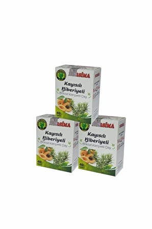 Kayısılı Biberiyeli Çay 40 'lı Süzen Poşet 3 'lü Set (3 adet x 40 Süzen Poşet)