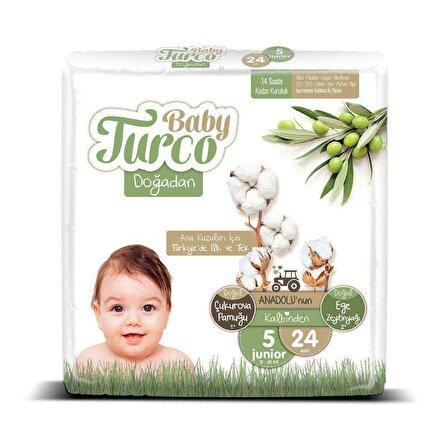 Baby Turco Doğadan 5 Numara Junior 5x24'lü Bel Bantlı Bez